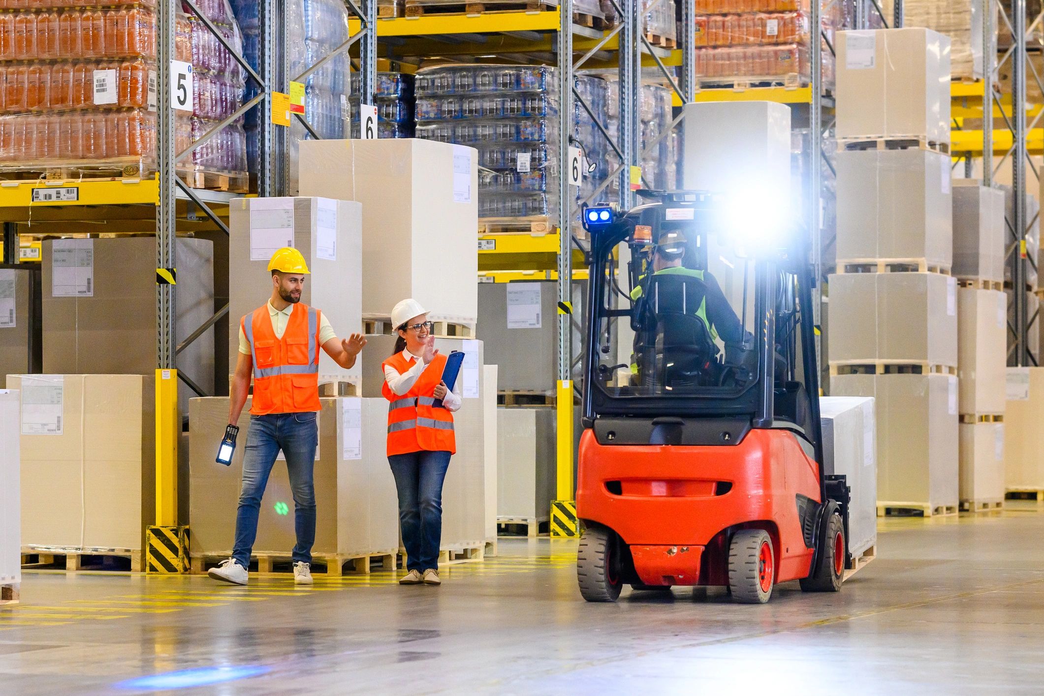Warehouse team coordinating inventory and logistics operations